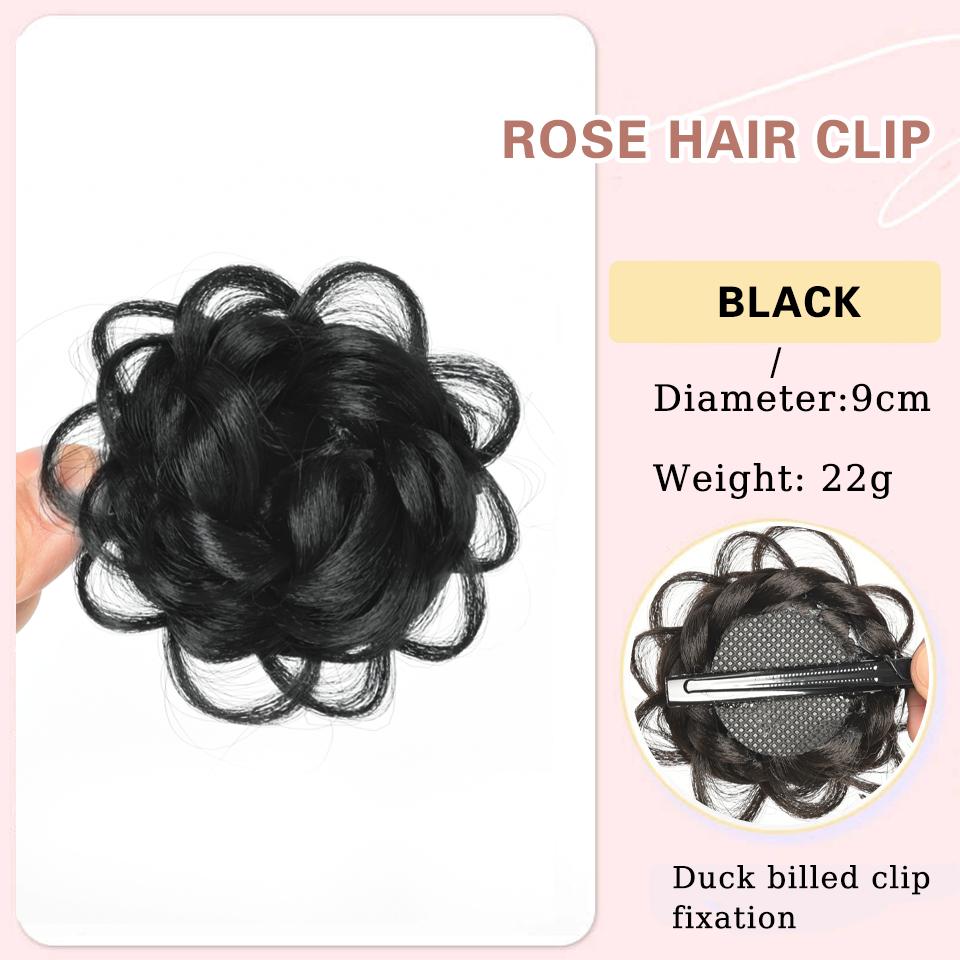 Synthetic Maruko Head Wig Clamping Rose Bud Head Lazy Curling Hair Artifact Princess Head Clip In Hair Extensions For Women