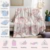 Dusty Pink Bow Flannel Blanket Warm Soft Halloween Christmas Couch Warm Cozy Decorative Decor Gift for All Season