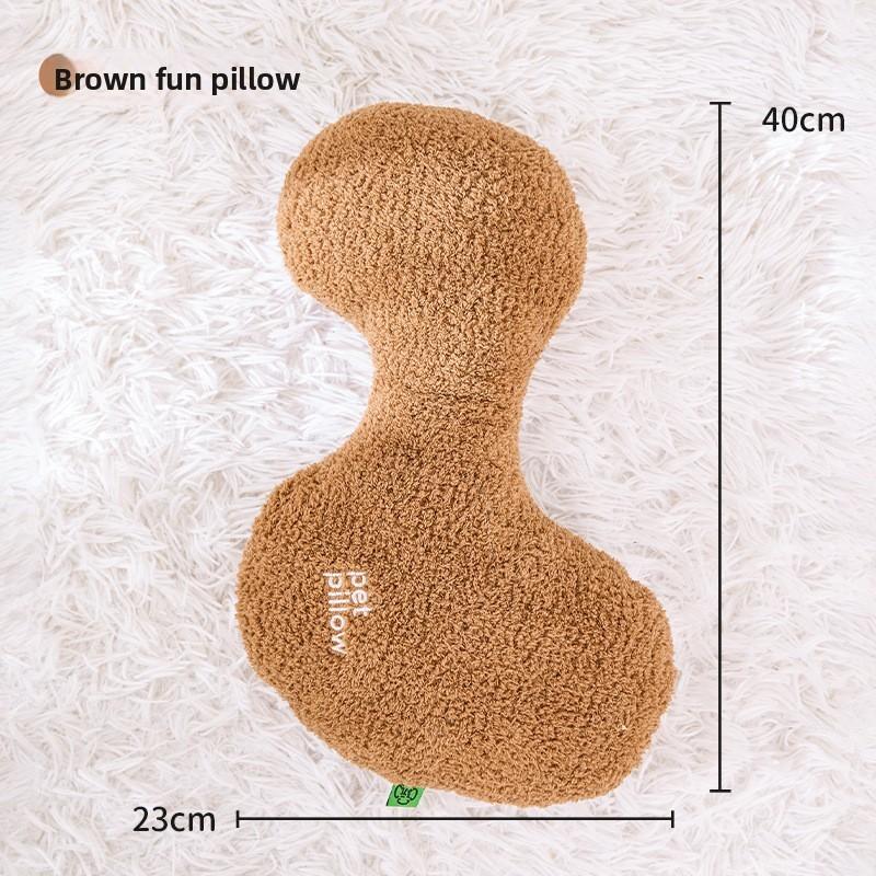 Geometric Pet Pillow Toy With Soft Pp Cotton For Pet Comfort And Play коричневый
