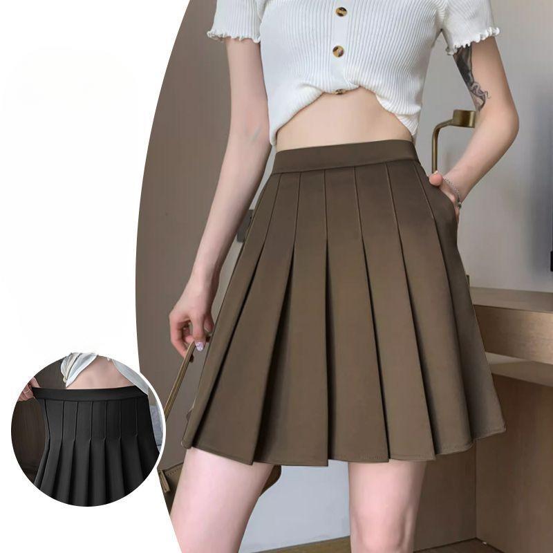 

Модная и удобная летняя черная юбка с эластичным поясом и складками XXXL хаки