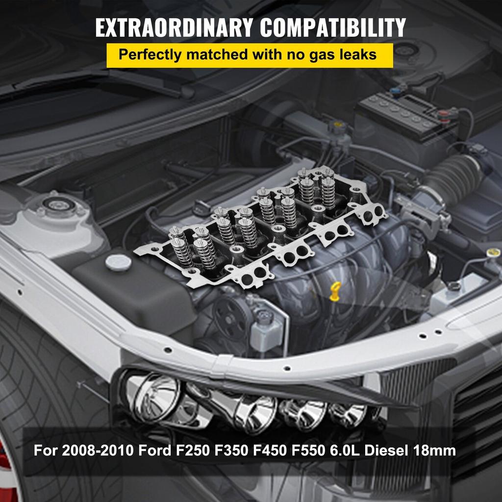 Cylinder Head Assembled, Engine Cylinder Head Assembly Replacement 6.4L, Cast Iron Cylinder Head Fit for 08-10 Ford F250 F350 F450 F550