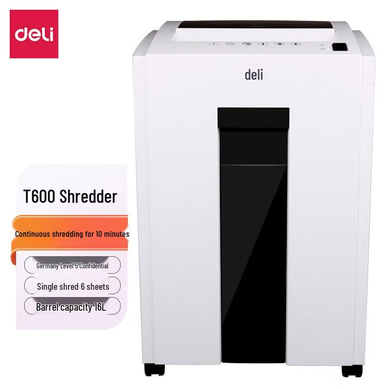 

Deli T600 High-Security Business Paper Shredder CN plug (adapter included)