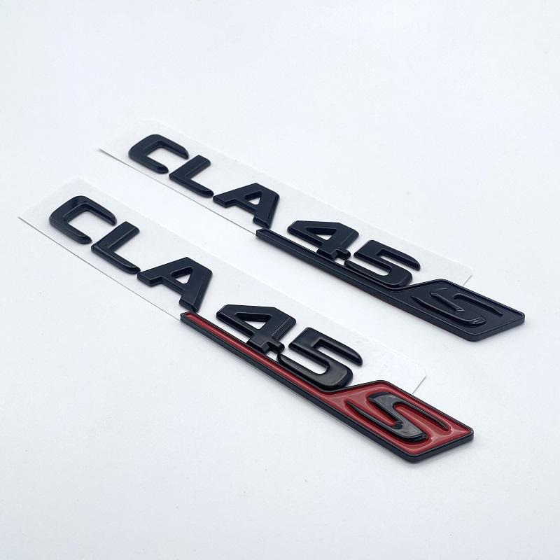 Błyszczące czarne litery, numery, emblemat CLA45 CLA45S Turbo 4matic do samochodu Mercedes Benz AMG, błotnik, bagażnik, tył, naklejka z logo C118 W117