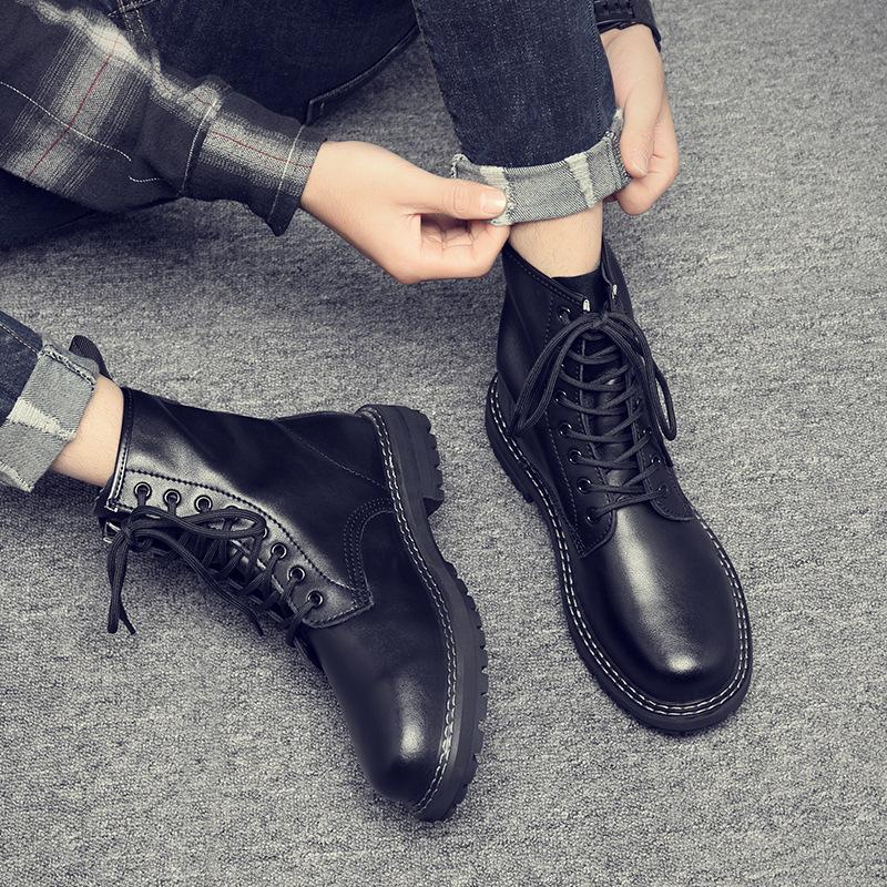 2024 new fashion all-match style high-top leather shoes comfortable wear-resistant daily casual style design walking shoes