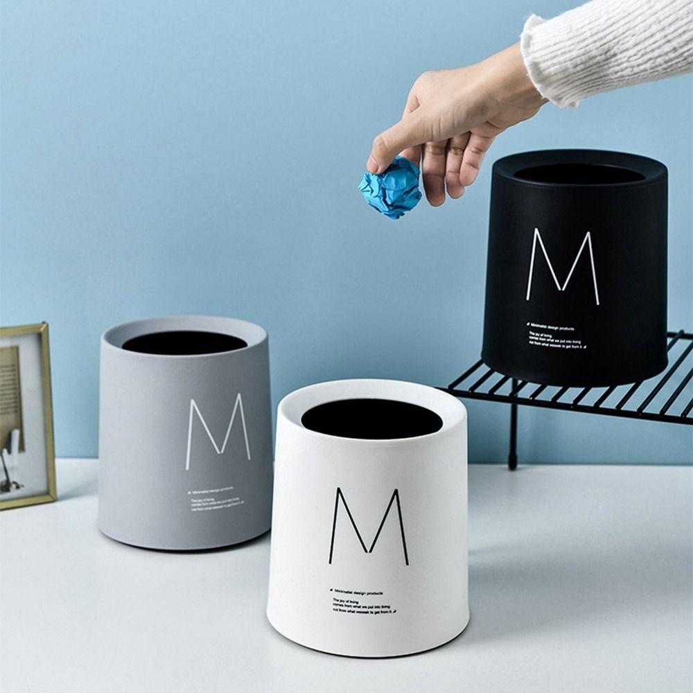 Bucket Nordic Style Desk Organizer Multi-use Garbage Basket Waste Bin Trash Can Desktop Dustbin
