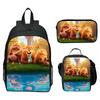 Hoppers Biber Metamorphose Druck 3-teiliges Set Schulrucksack Brottasche Federmäppchen Cartoon Schüler Set