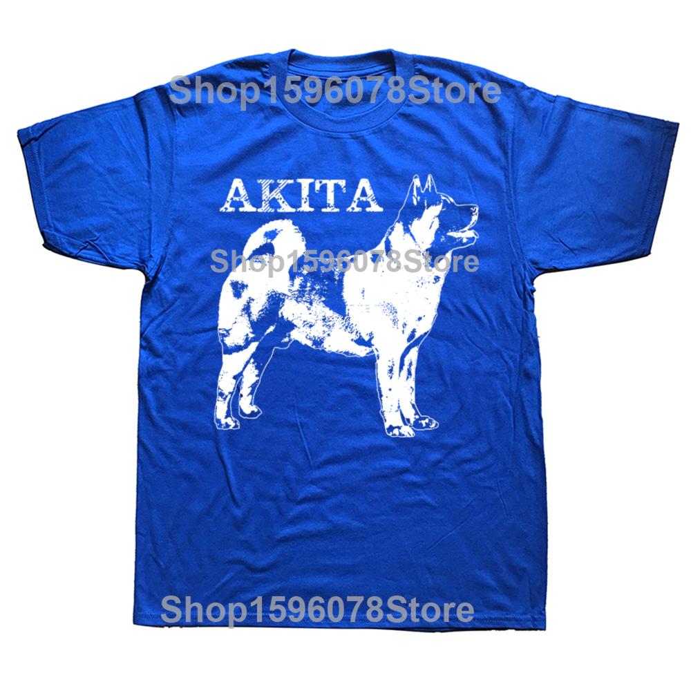 Funny American Akita Dog Graphic T Shirts Men Women Pure Cotton Humor Streetwear Tee Shirt Short Sleeve Unisex Loose Clothing