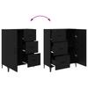 Highboard in Black Oak Look 69.5 x 34 x 180 cm Engineered Wood