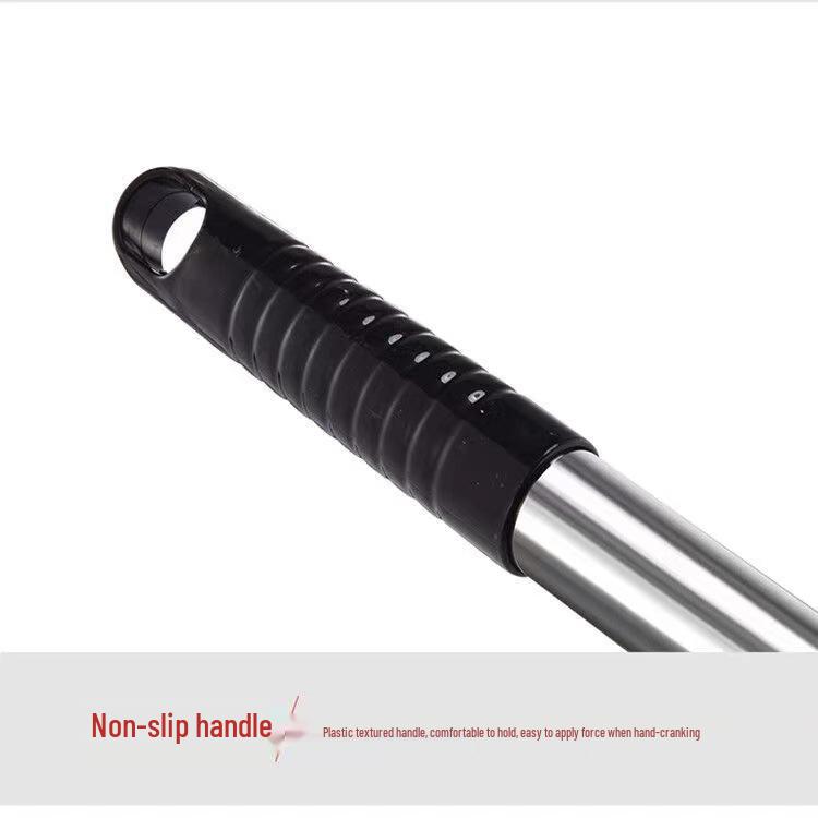Hand-Crank Stainless Steel Telescopic Flagpole - Thickened, Outdoor, Handheld for Sports and Tour Guide Use