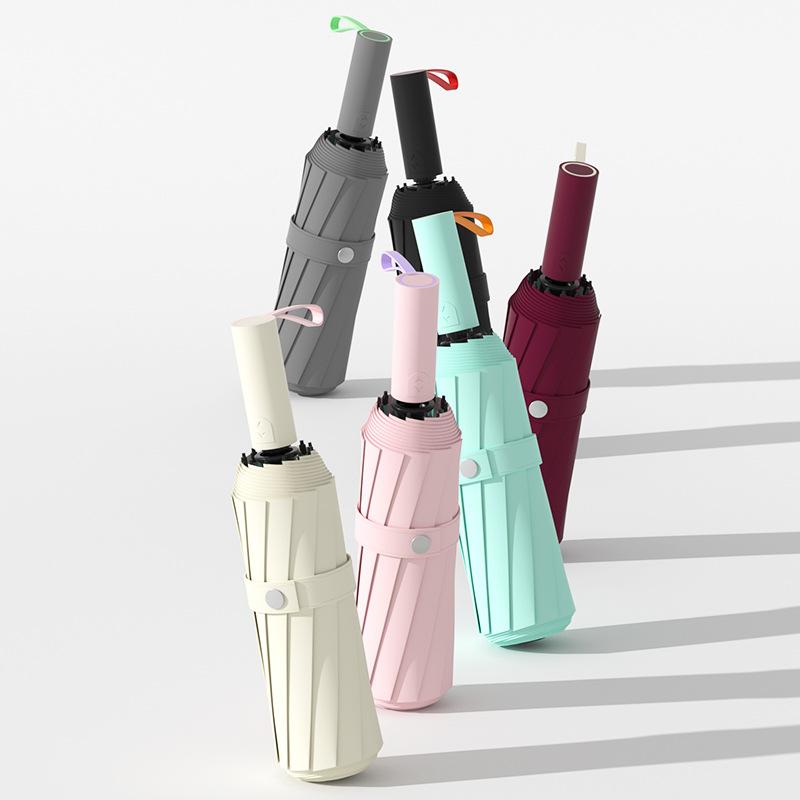 Automatic thickening of umbrellas, enlarged women's weather and rain dual-purpose folding sunshade and sunscreen ultraviolet umbrellas, large
