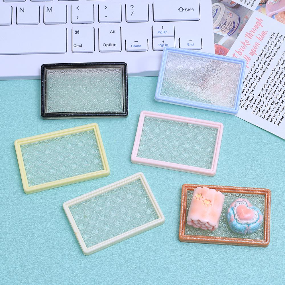 Handmade Transparent Square Carved Plate for DIY Resin Jewelry and Toy Accessories