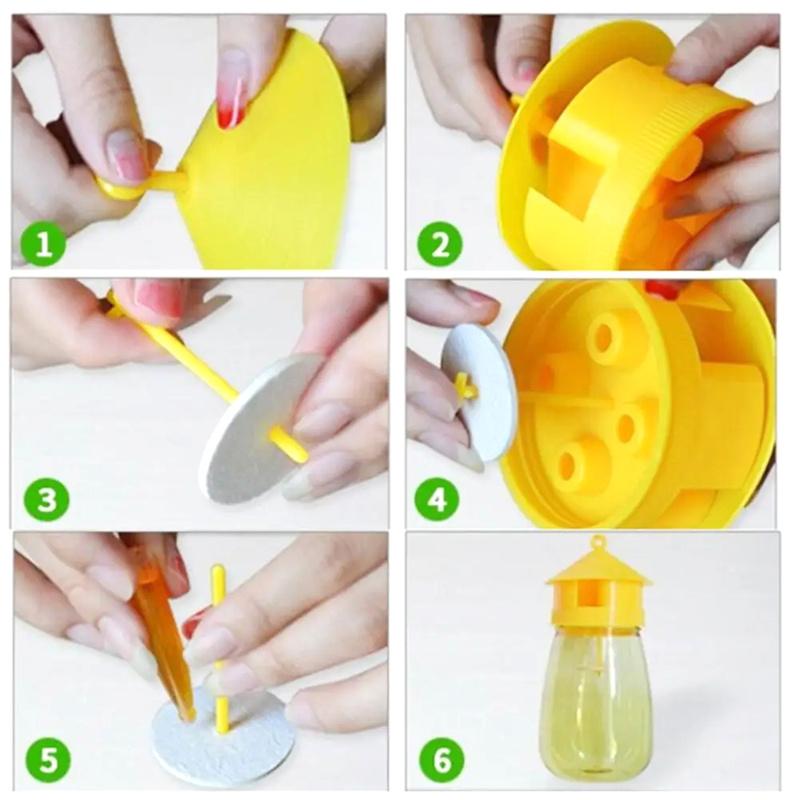 Fruit Fly Trap Killer Yellow Plastic Drosophila Trap Anti Fly Fruit Fly Killer Catcher Orchard Insect Trap Pest Control Products