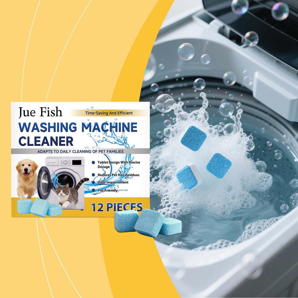 JUE FISH Washing Machine Cleaner Tablets – Daily Cleaning, Deodorizing, and Refreshing Care for All Models
