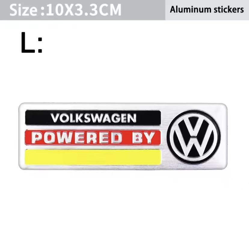 Volkswagen Series Aluminum Badge Car Body Stickers Decals For VW GTI Polo Golf Passat Tiguan Arteon Taigo Caddy Jetta CC Hub Cap