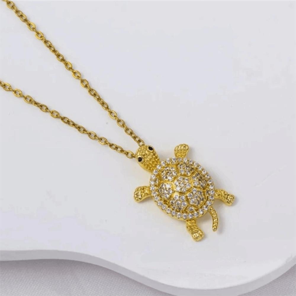 Silver Color Turtle Pendant Necklace Copper Necklace Fashion Collarbone Chain  Women