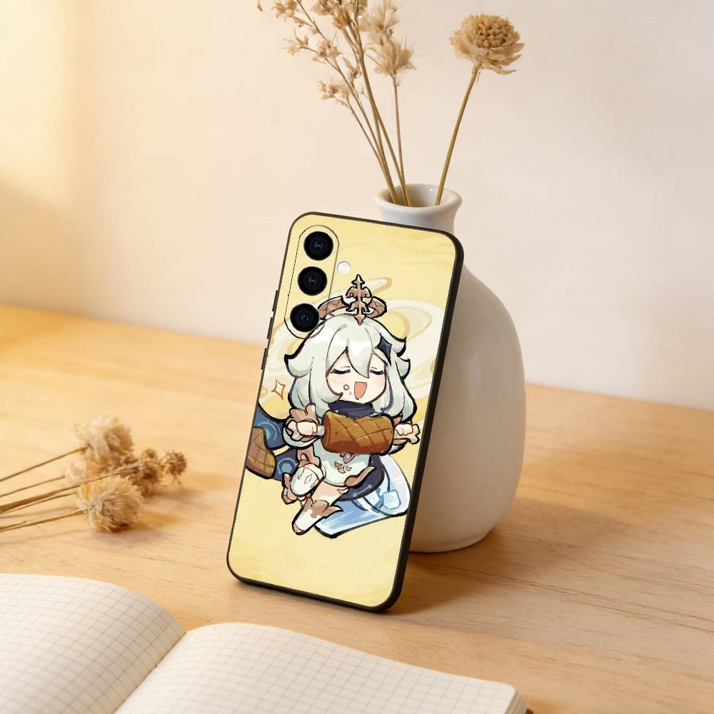 

G-Genshin Impact P-Paimon Phone Case For Samsung Galaxy A73,A72,A71,A70,A53,A52,A51,Soft Silicone Black Cover Samsung a32 5g