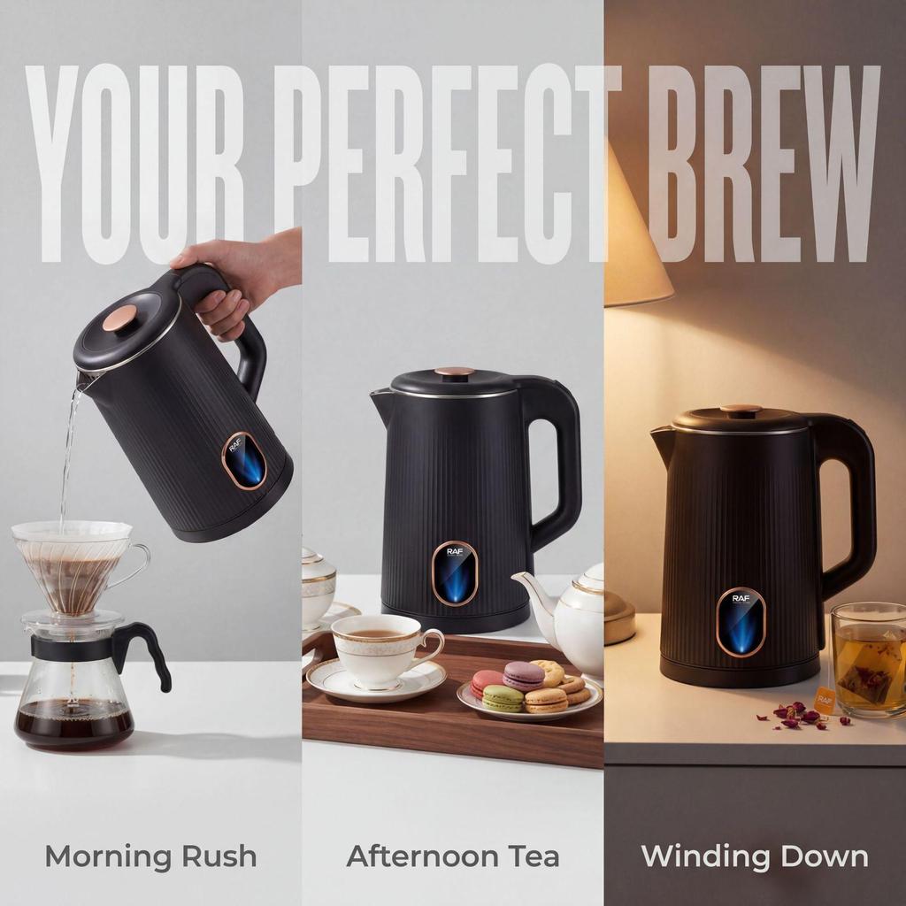 European Standard 2L Electric Kettle, Stainless Steel, 1500W, Auto Power-Off