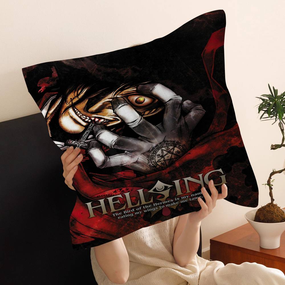 Anime H-Hellsing Pillow Gift Home Office Decoration Bedroom Sofa Car Cushion Cover Case 45x45