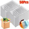 50Pcs/Pack Folding Ice Cold Warm Aluminum Foil Bag Delivery Carrier Drink Storage Insulation Bag Packing Food Thermal Cooler Bag