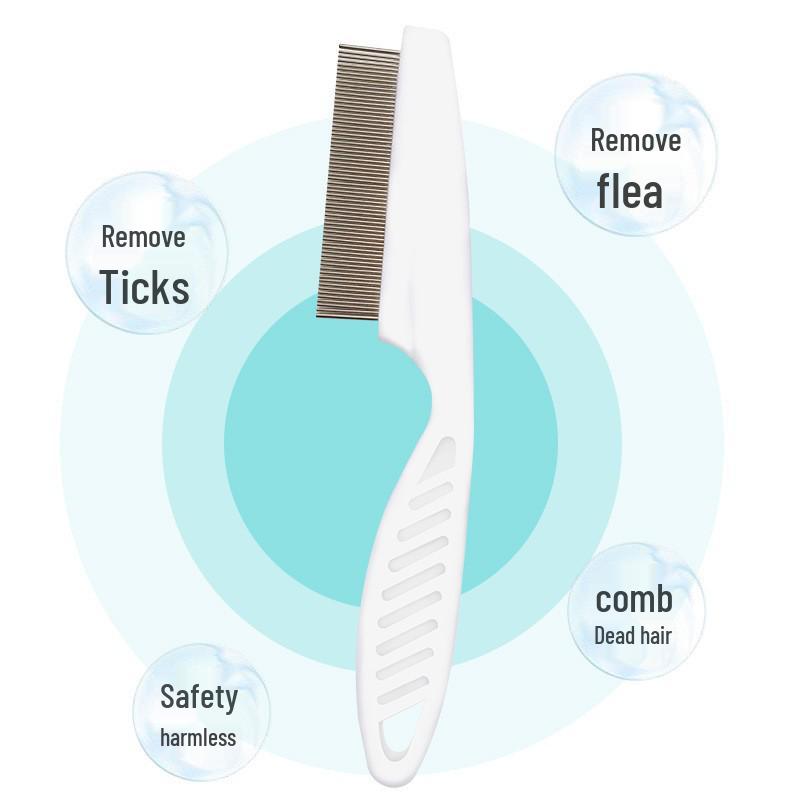Pet Flea Comb for Dogs and Cats - Dense Tooth Grooming Tool for Hair Removal