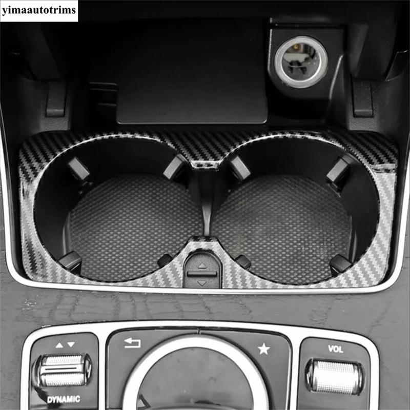 ABS Front Water Cup Holder Decoration Cover Trim Accessories For Mercedes Benz C CLASS W205 C200 C260 GLC X253 E CLASS W213 E300