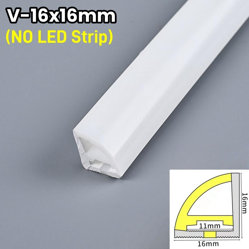 1-10m 90° Glowing LED V-Type Neon Silicone Tube Rope Lamp Flexible Waterproof Channel For WS2811 WS2815 Outdoor Neon Strip Light