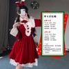 Sexy Santa Cosplay for Cute Santa Bow Halter Christmas New Gift Size [DECEED] Women, 4-Piece Set, Costume, Dress, Costume, Girls, Anniversary,