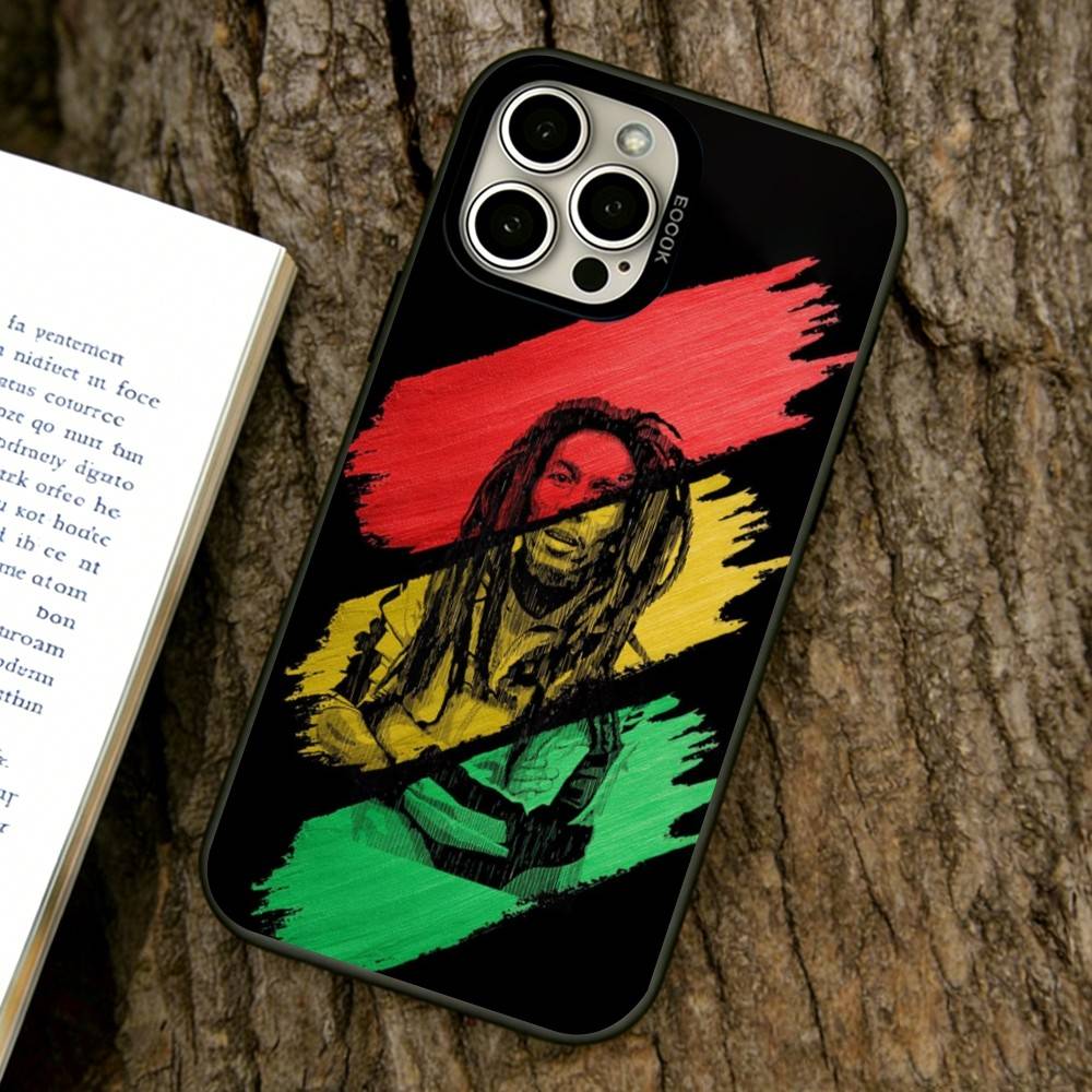 Bob Marley Sänger Handyhülle Für iPhone 17,16,15,14,13,12,11 Plus,Pro Max,XS,Bunte Silberne Handyhülle Funda Cover