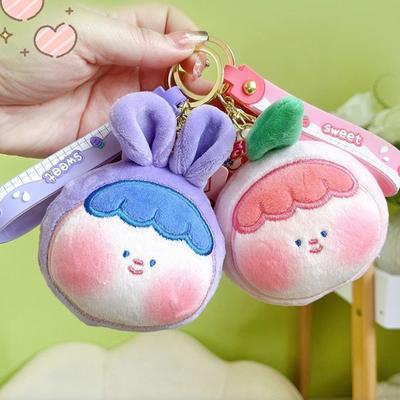 Chaveiro de pelúcia adorável estilo fruta boneca de desenho animado brinquedo de pelúcia alívio do estresse boneca de pelúcia macia chaveiro mochila pingente brinquedo de menina presente