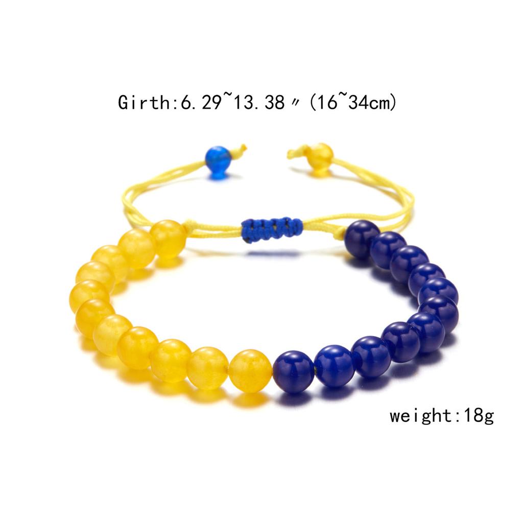 Charm Yellow Blue Ukraine Bracelets For Women Men Handmade Woven String Ukrainian Flag Color Bracelet Couple Friendship Jewelry