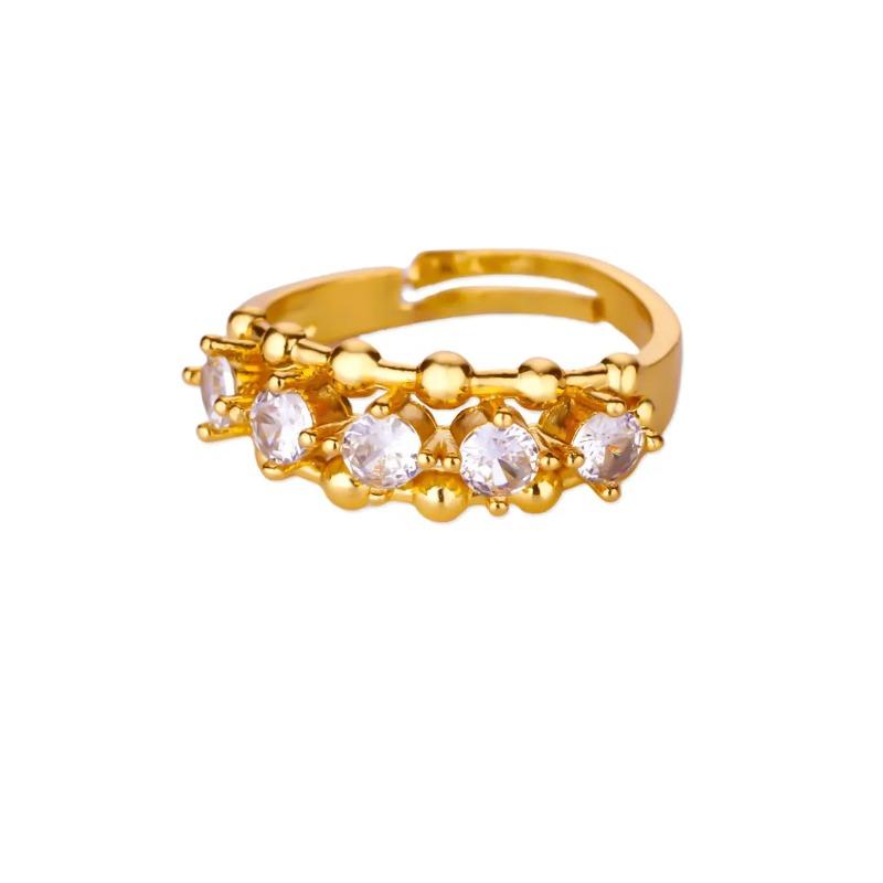 Light luxury high-end cross zircon ring women's fashion personalized bow does not fade titanium steel index finger temperament jewelry