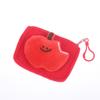 Cute Red Fruit Plush Coin Purse Mini Zipper Pouch With Keychain Cartoon Fruit Wallet For Earphones Coins Bag Charm Gift