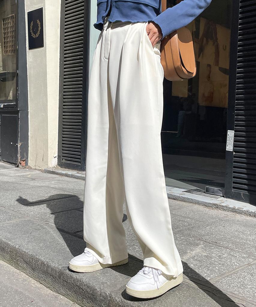 Ppaeppae Big Size Long Wide Pintuck Slacks