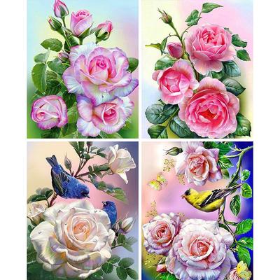 5D Diy Diamond Painting Flower Birds Cross Stitch Kits Full Drill Embroidery Mosaic Art Picture Of Rhinestones Home Decoration