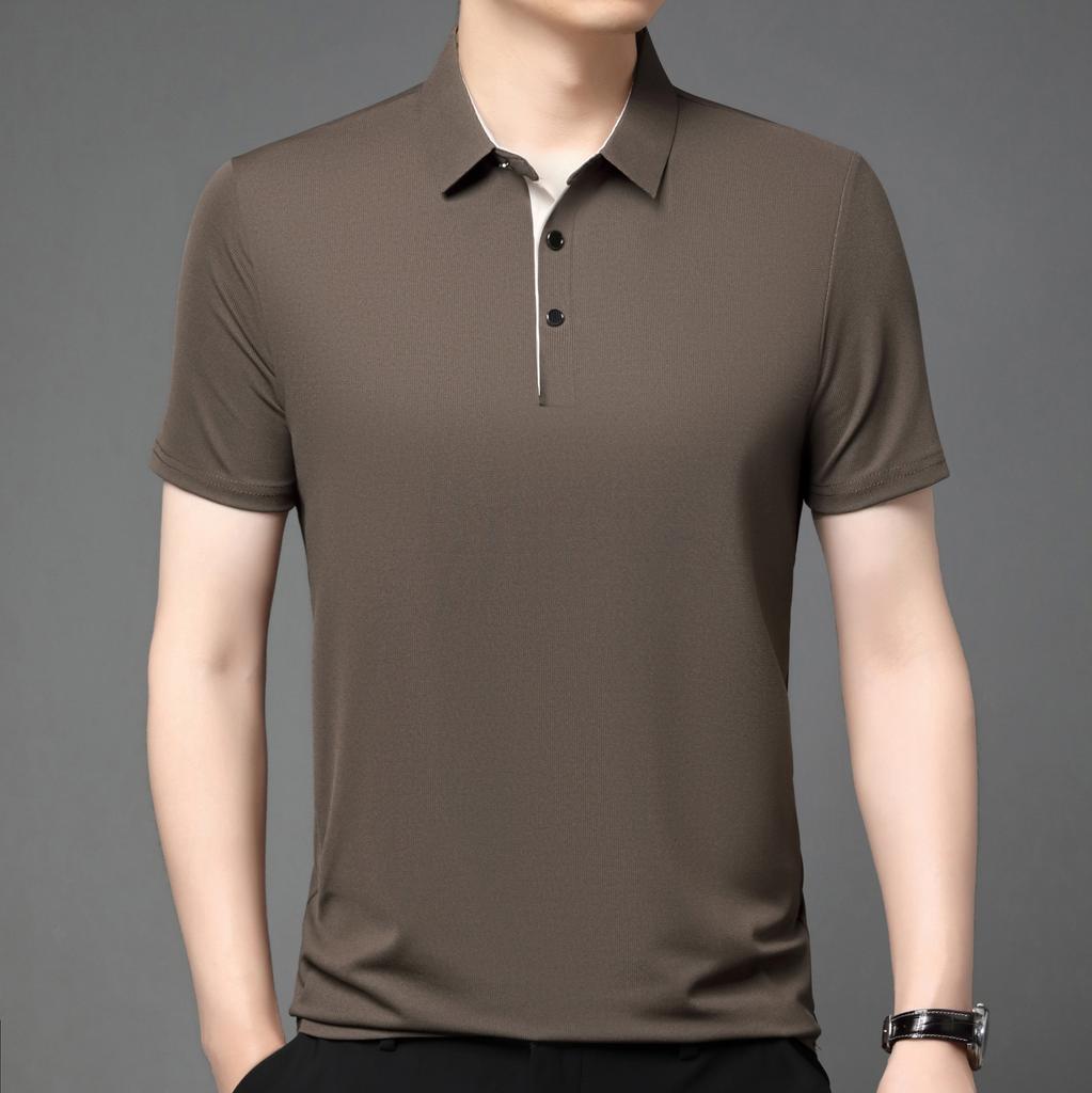 Luxury Custom Summer New Fashion Men's Shortsleeved Business Comfortable Breathable Polo Shirt Best-selling Solid Color T-shirt