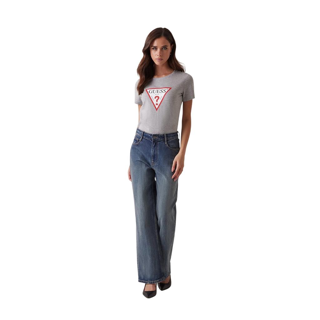 Guess Womens/Ladies Triangle Logo Cotton Blend Slim Short-Sleeved T-Shirt