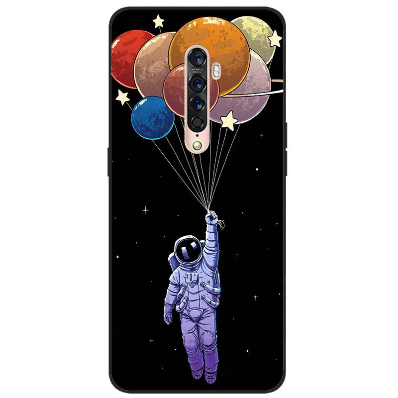 Für OPPO Reno 2 Hülle Weiches TPU-Silikon Cartoon Rückseite Handyhüllen TPU Schwarzer Stoßfänger für Hülle PCKM70, PCKT00, PCKM00, CPH1907