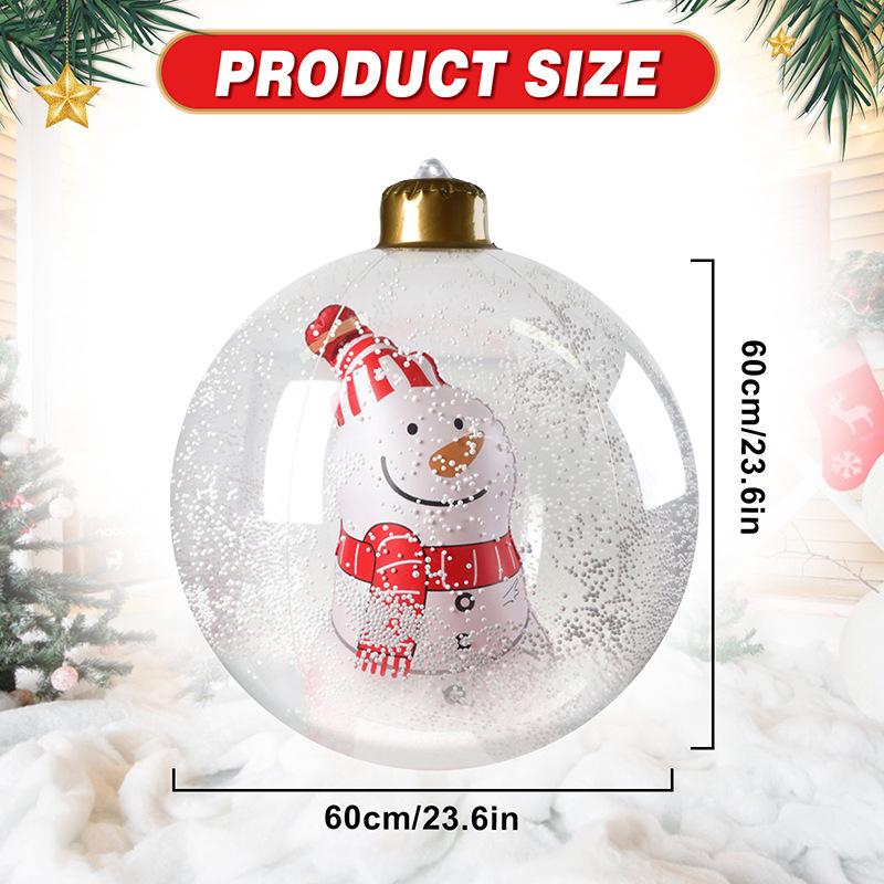 LED Inflatable Christmas Decoration Ball - Lighted Yard Balloon Atmosphere Light PVC