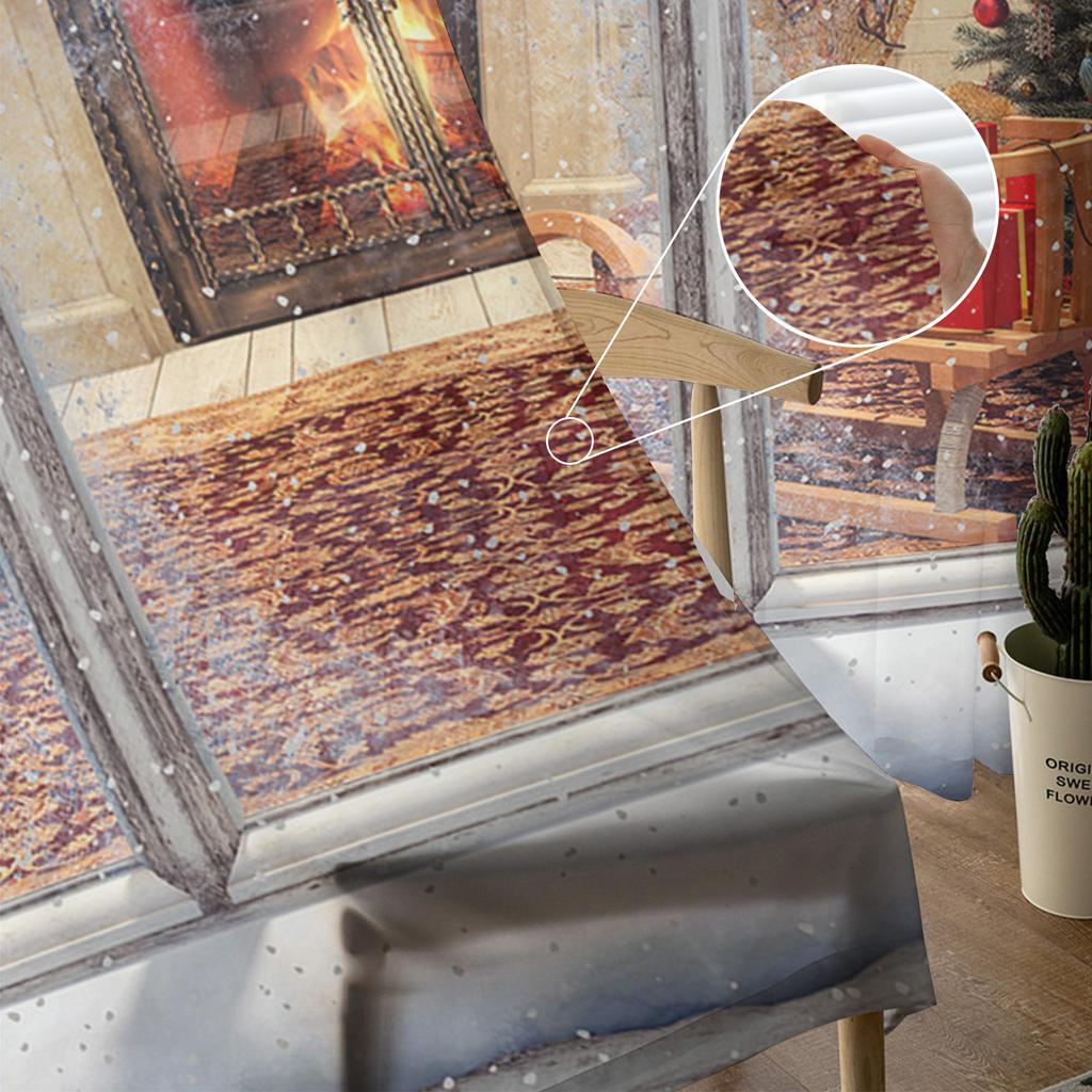 Weihnachtsfenster Geschenkbox Kamin Modern Tüll Vorhänge Für Wohnzimmer Schlafzimmer Zuhause Küche Fenster Transparente Vorhänge