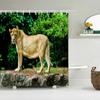 Animals Pattern Bath Curtain Waterproof Shower Curtains Polyester Wolf Lion Bath Screen Print Curtain for Bathroom Home Decor