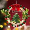 Creative DIY Christmas Wreath with LED Light Handmade Christmas Garland Hanging Pendant Party Decor Artificial Wreath