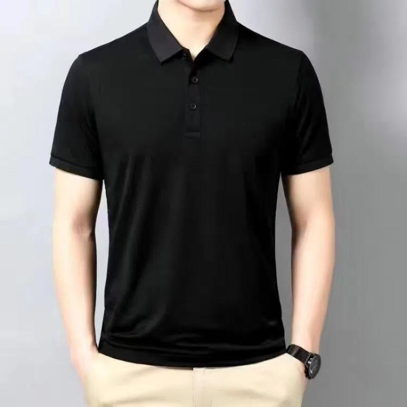 New Summer T-shirt Business Men's Half-sleeved Casual Top Slim and Loose Middle-aged