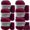 6 Pcs Cashmere Blend Yarn Worsted Weight Bundle for Coats Machine Washable Ultra Soft Knitting Crochet Yarn DIY Crafts
