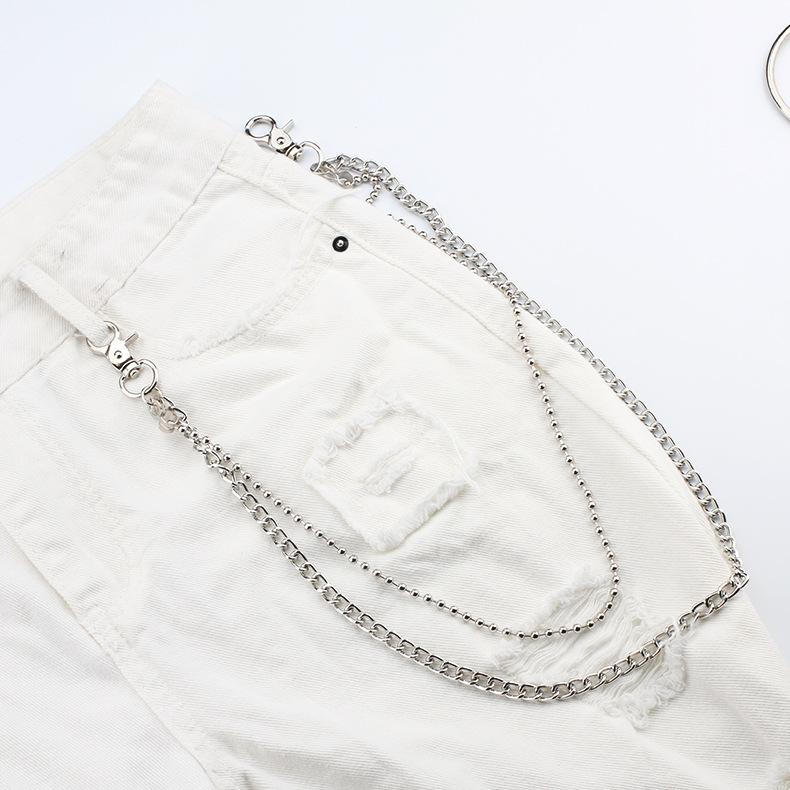Double-Layer Metal Trouser Chain, Stylish Man Dancing, Non-Mainstream Hip-Hop Belt, Cool Accessory Waist Chain.