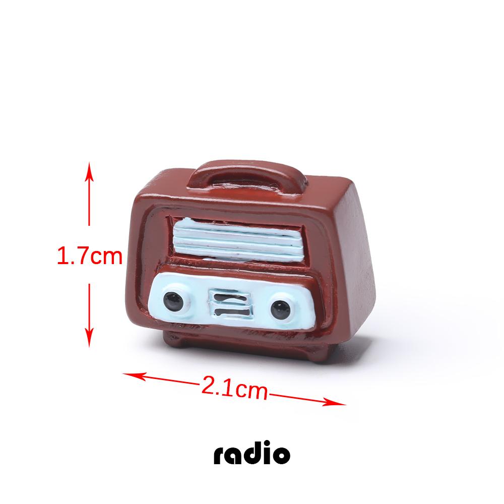 Retro Dollhouse Ornaments Toy Home Decor Mini Pianos TV Model Furniture Figurine Telephone