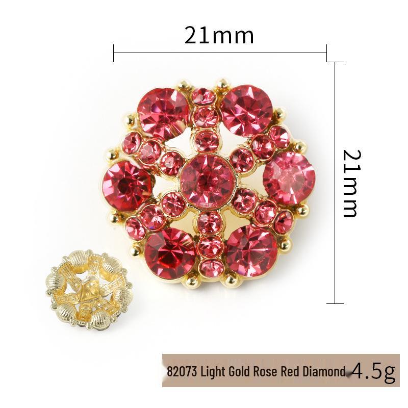 Luxury Rhinestone Metal Retro Buttons - Colorful Hollow Diamond Design with Alloy Base, Decorative Accessories