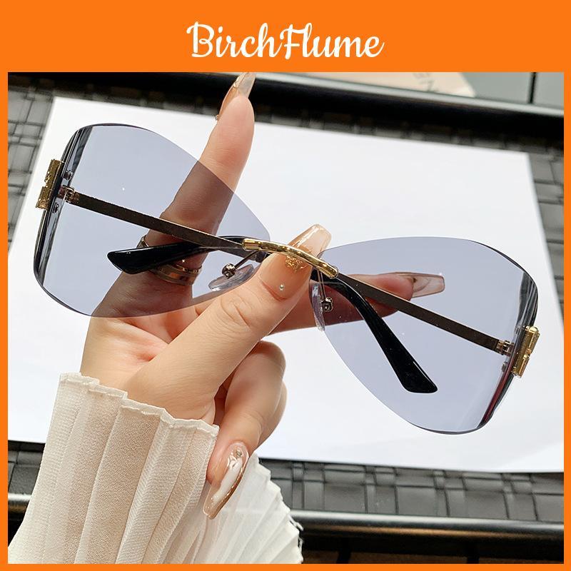 European Unisex Frameless Sliming Sunglasses Uv400 For Fashion Travel And Party