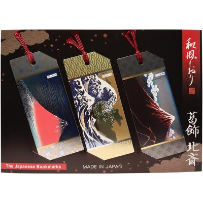 Japanese-style Bookmark Japanese Design Souvenir Ukiyo-e Metallic Finish Made Japan (Katsushika Hokusai)