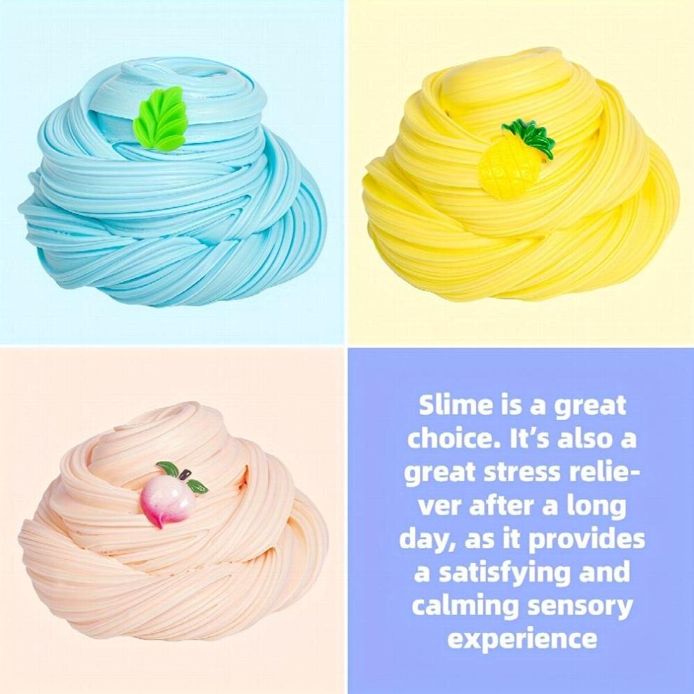 Slime Set Soft And Non Sticky Yellow Apricot Cyan Slime Toys DIY Slime Toy Interesting Toy For Birthday Parties And Events