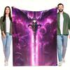 1pc Fantasy Purple Giant Sword Blanket - Epic Purple Sword & Dragons design, Soft Flannel Throw for Home, Camping, Office